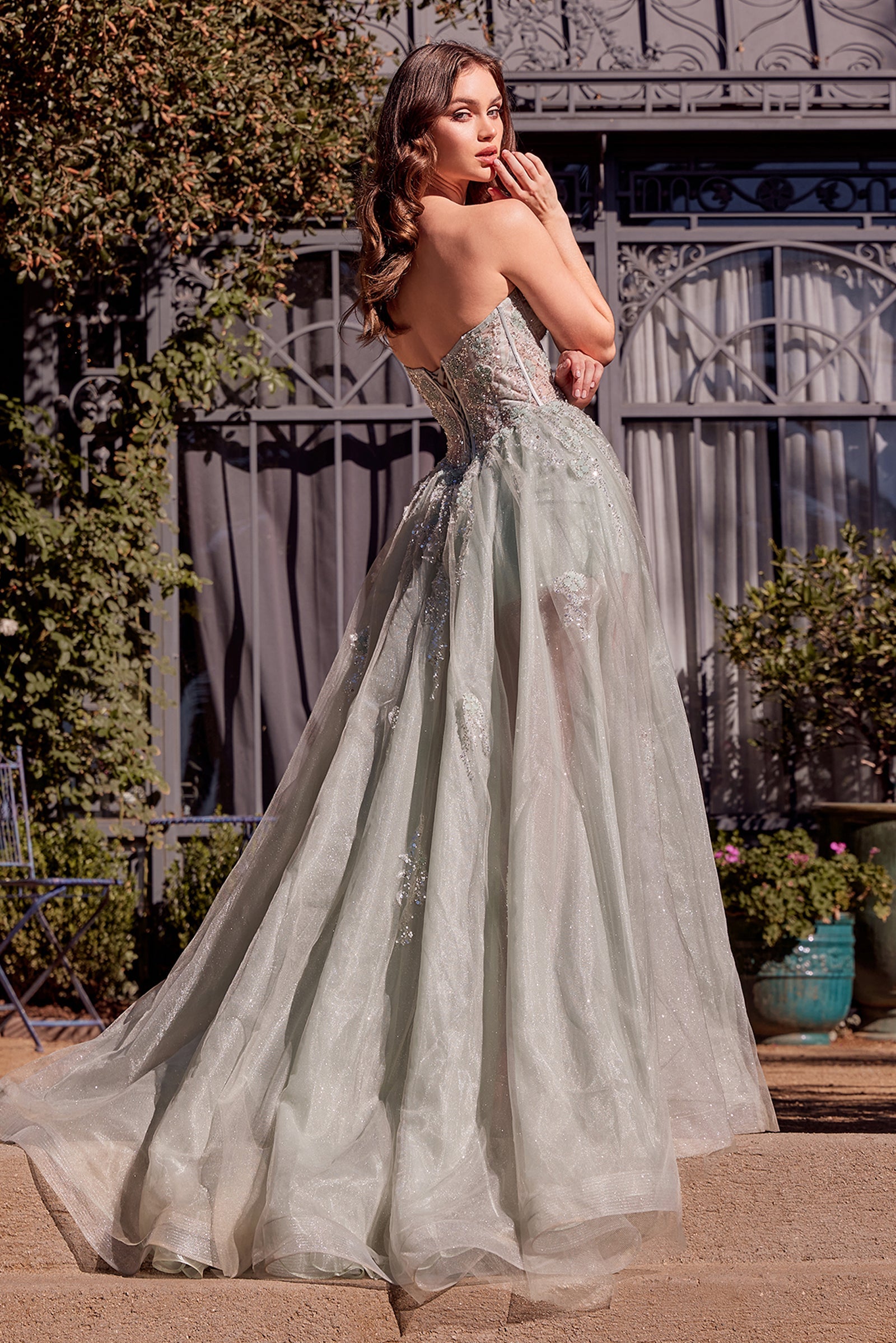 Andrea & Leo A-line Prom Dress Long Strapless Corset Formal Gown A1381