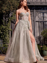 Andrea & Leo A-line Prom Dress Long Strapless Corset Formal Gown A1381