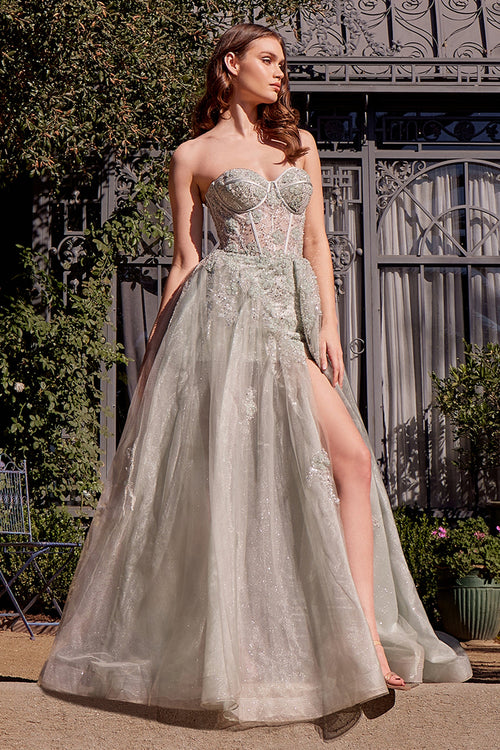 Andrea & Leo A-line Prom Dress Long Strapless Corset Formal Gown A1381