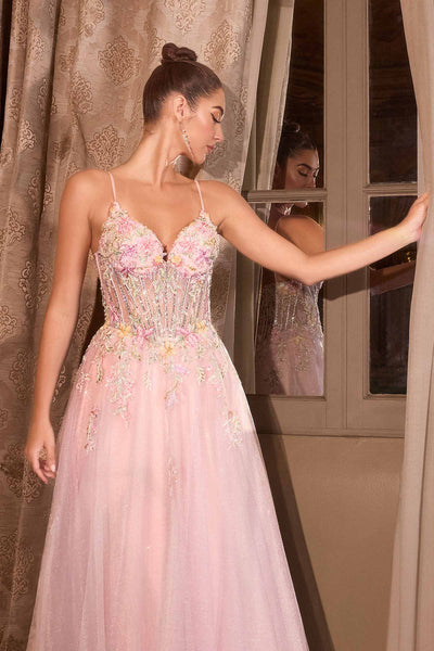 Andrea & Leo A1477 Floral Applique Evening Gown