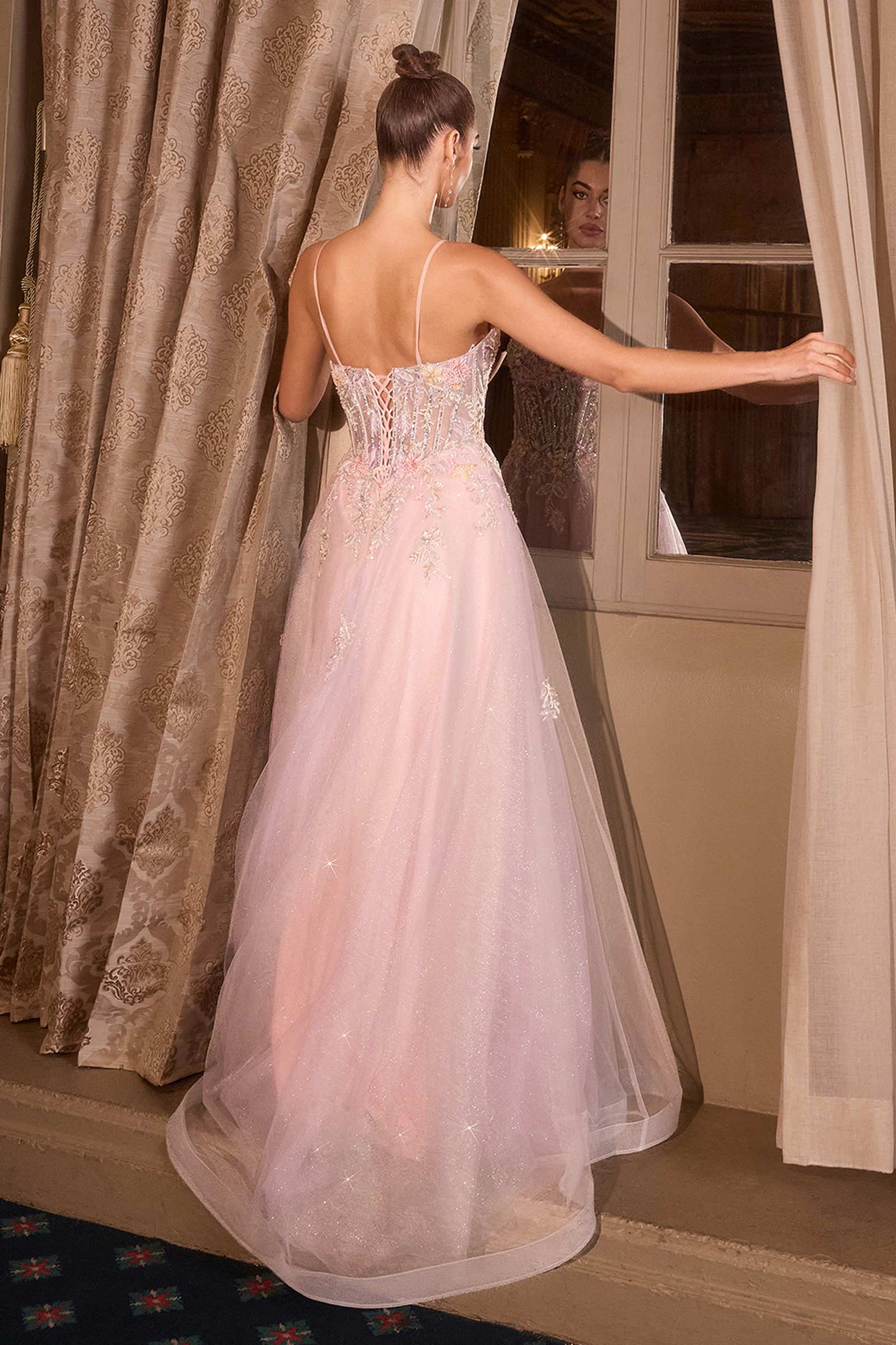 Andrea & Leo A1477 Floral Applique Evening Gown