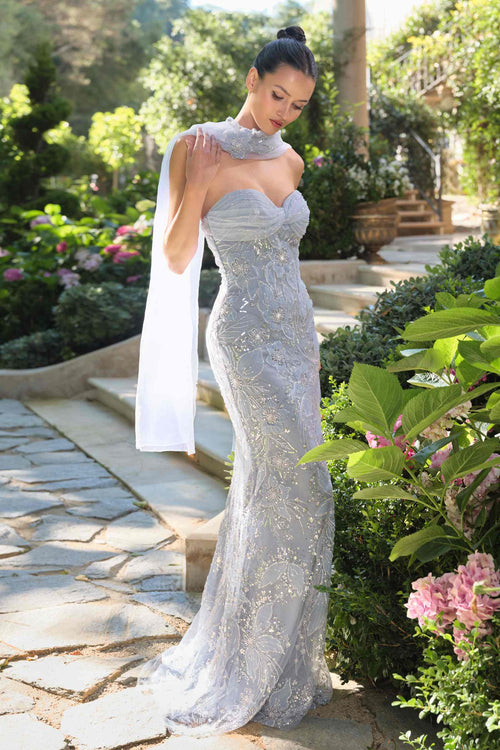 Andrea & Leo A1484 Fitted Gown in Mauve