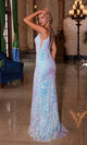 Nox Anabel A1587: Glamoroso vestido largo con estampado de lentejuelas para fiesta de graduación