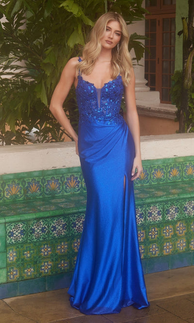 Nox Anabel A1590 Lace-Up Long Corset Prom Dress