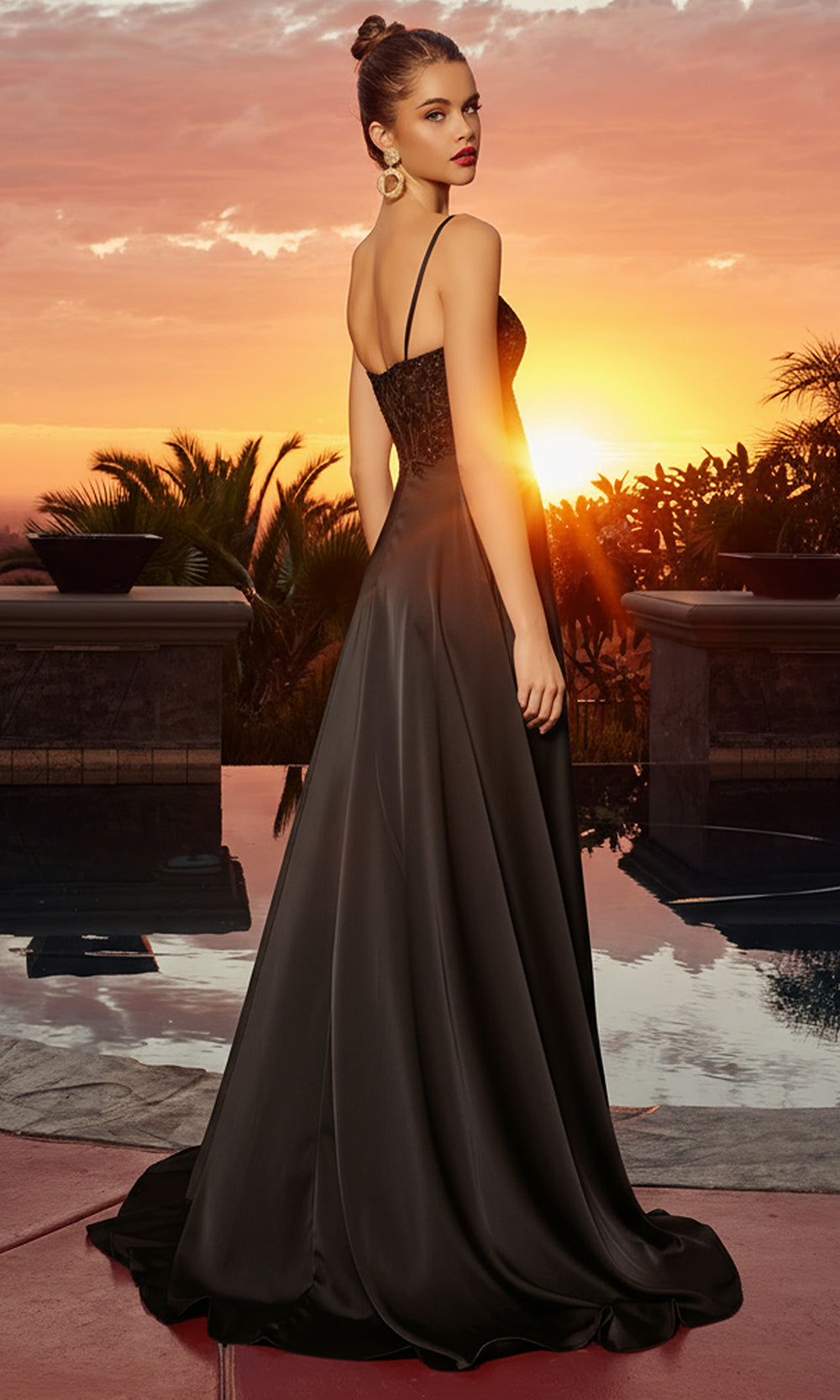 Nox Anabel A1748 Sweetheart Applique A-Line Long Evening Gown
