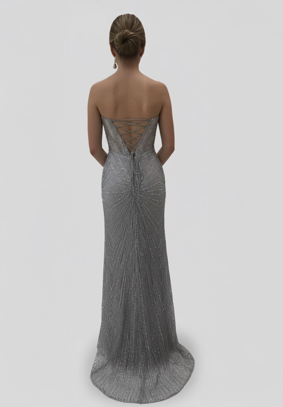 Strapless Corset Sequin Evening Gown, Sparkling Mermaid Formal Dress By May Queen MQ2195