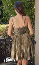 Vestido de fiesta plisado metálico Anabel de Nox A825