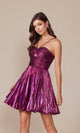 Vestido de fiesta plisado metálico Anabel de Nox A825