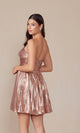 Vestido de fiesta plisado metálico Anabel de Nox A825