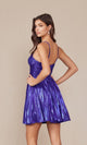 Vestido de fiesta plisado metálico Anabel de Nox A825