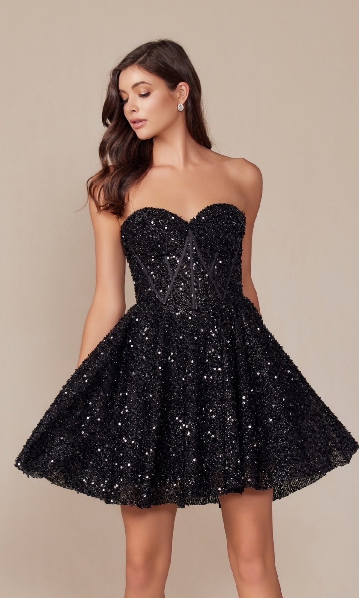 Stunning Sequin Corset Homecoming Dress – Style A843