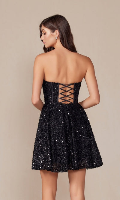 Impresionante vestido de fiesta con corsé de lentejuelas – Estilo A843