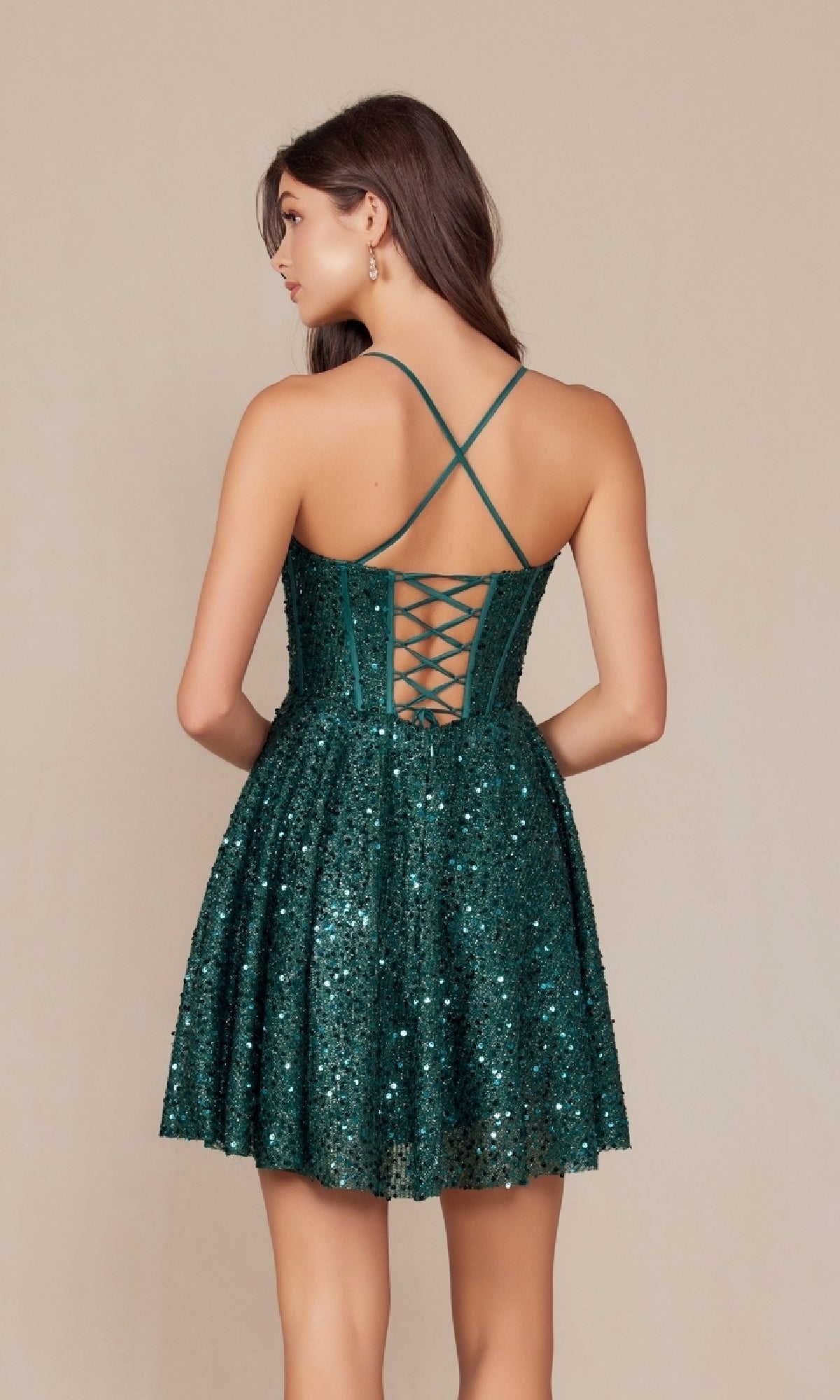 Stunning Sequin Corset Homecoming Dress – Style A843