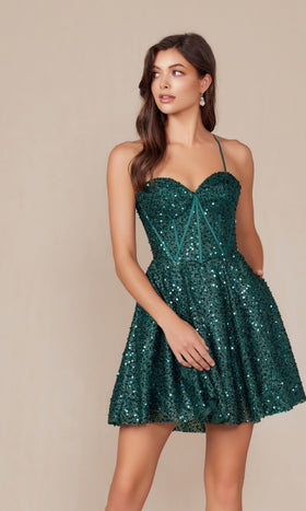 Nox Anabel A843 Stunning Sequin Corset Homecoming Dress
