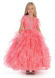 Sleeveless Beaded Flower Girl Dress with Ruffle Skirt & Bolero Jacket By AG5237