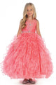 Sleeveless Beaded Flower Girl Dress with Ruffle Skirt & Bolero Jacket By AG5237