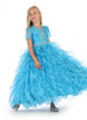 Sleeveless Beaded Flower Girl Dress with Ruffle Skirt & Bolero Jacket By AG5237
