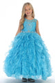 Sleeveless Beaded Flower Girl Dress with Ruffle Skirt & Bolero Jacket By AG5237