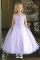 Flower Girl Dress Sleeveless Tulle A-line Skirt with Lace Appliqué Formal Kids Party Dress By AG5241