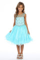 Girls Pageant Dress Sleeveless Tulle Party Dress with Rhinestone Bodice By AG5264