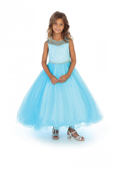 Vestido de desfile para niñas con escote de diamantes de imitación, sin mangas, con chaqueta, de AG5278