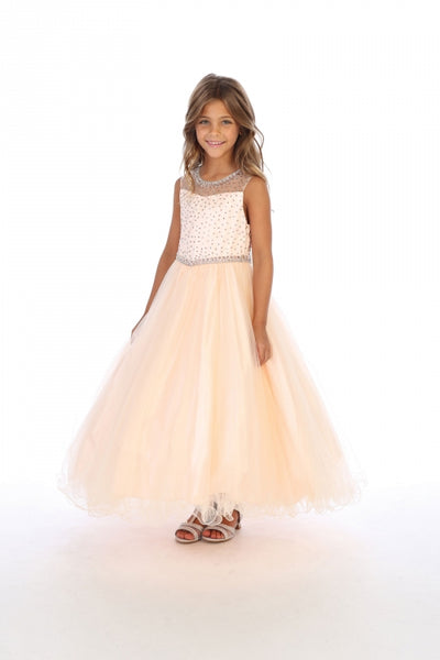 Vestido de desfile para niñas con escote de diamantes de imitación, sin mangas, con chaqueta, de AG5278