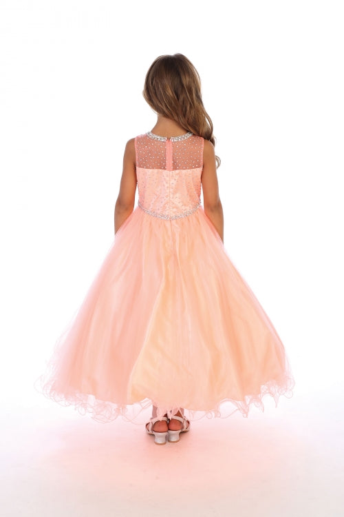 Girls Pageant Dress with Rhinestone Bodice Sleeveless Ball Gown with Jacket By AG5278