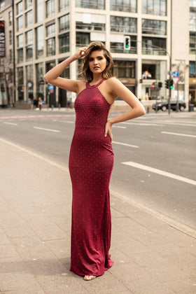 Chic and Holland AN1555 Sleeveless Evening Gown with Open Back