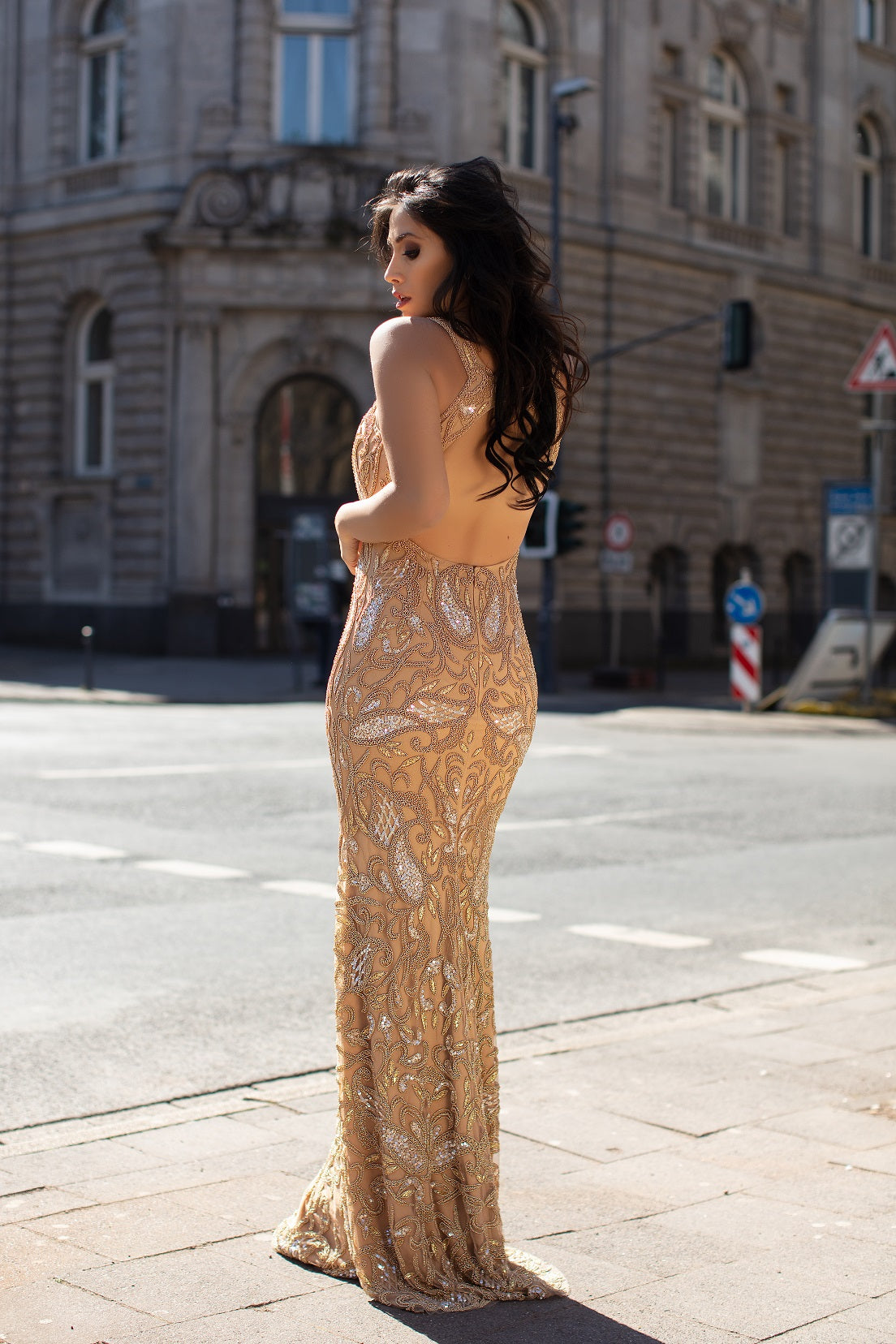 Chic and Holland Gold Evening Dress