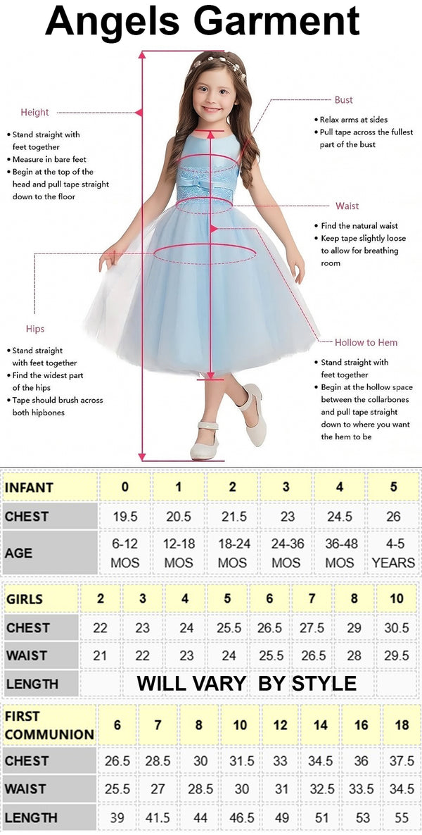 Angels Garment Size Chart