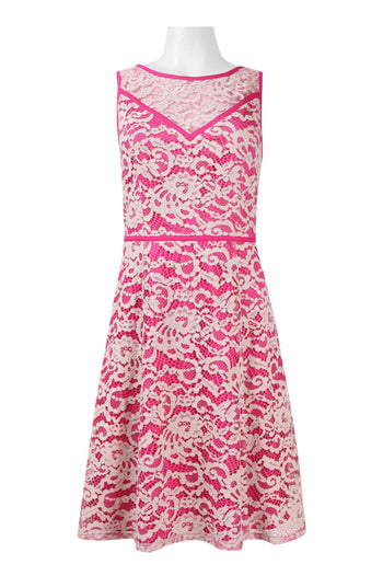 Adrianna Papell Sleeveless Floral Lace Short Dress