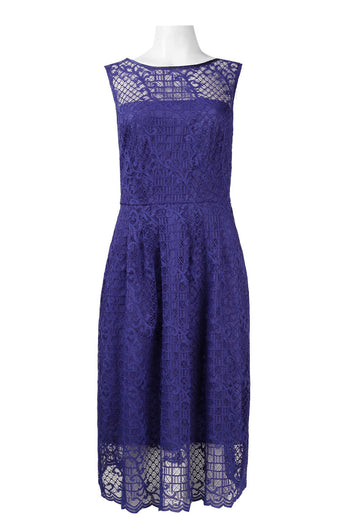 Adrianna Papell Illusion Neckline Lace Dress