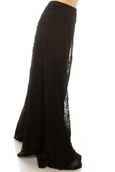 Adrianna Papell High Waisted Rosette A-Line Skirt