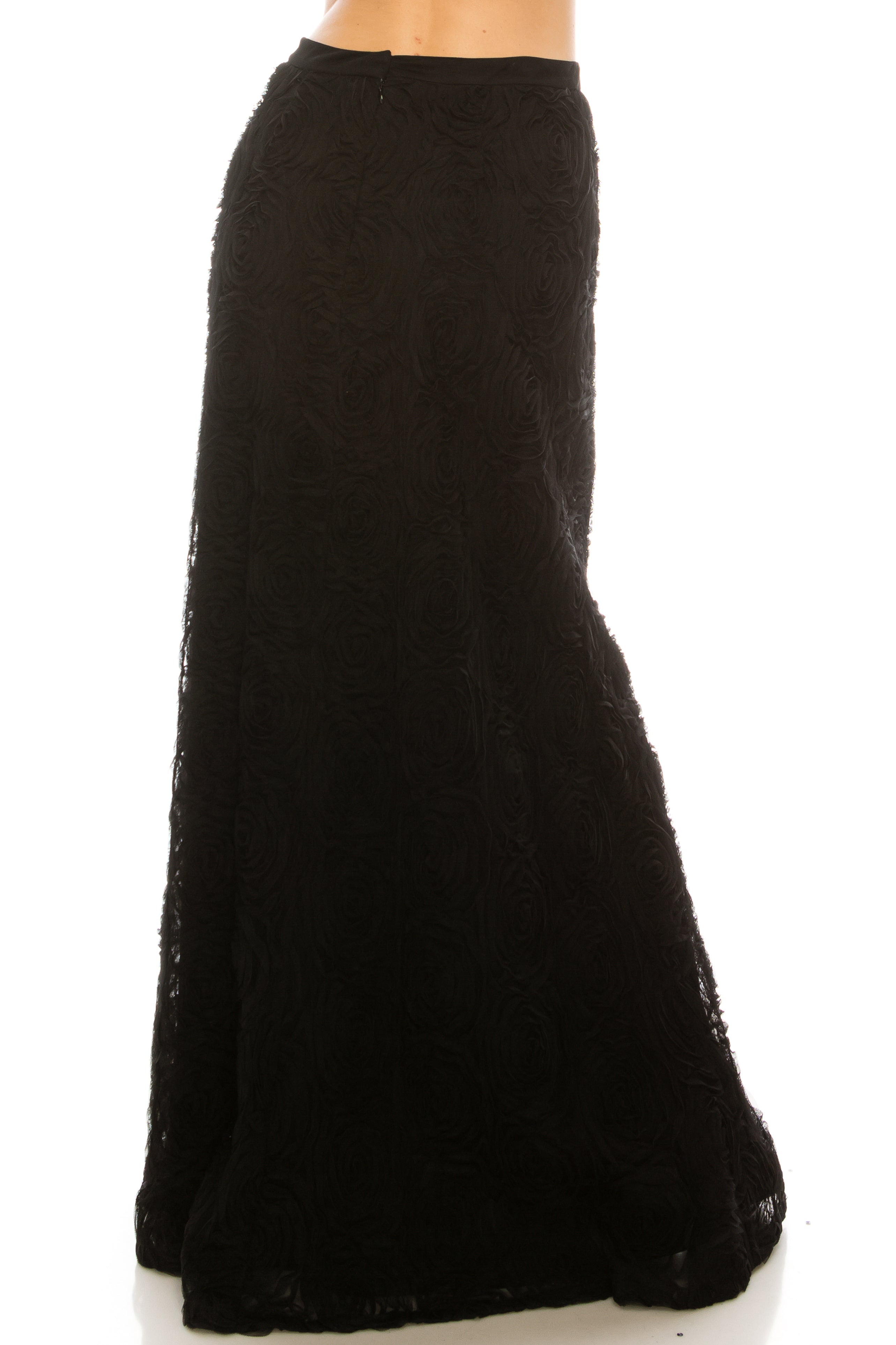 Adrianna Papell High Waisted Rosette A-Line Skirt