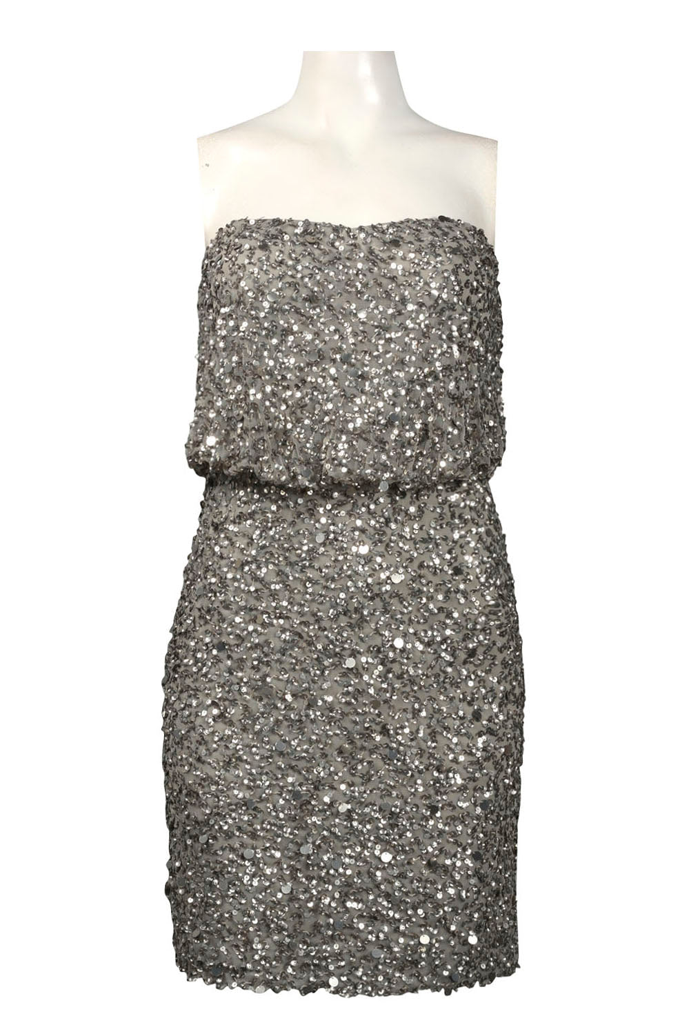 adrianna papell gray sequin dress Adrianna Papell | Dresses | Adrianna Papell Gray Silver Beaded Sequin Sheath Dress P Short Sleeve Dress