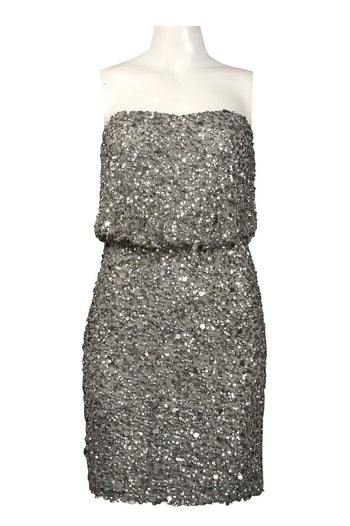 Adrianna Papell Strapless Blouson Sequin Dress