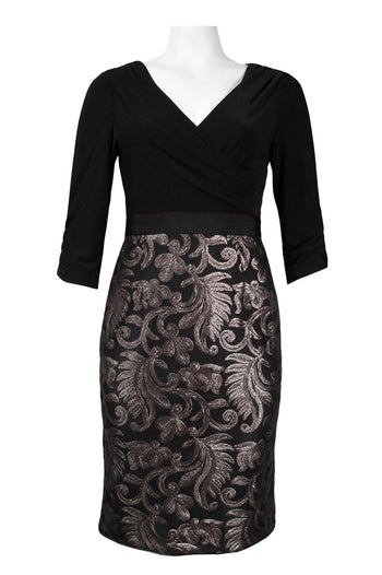 Adrianna Papell Faux-Wrap Top & Sequin Skirt Dress