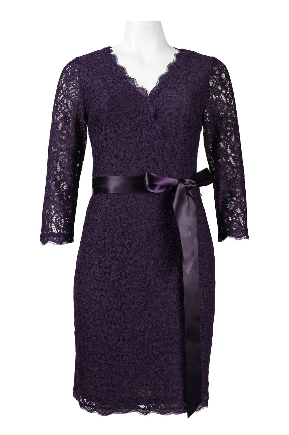 Adrianna Papell Three Quarter Sleeve Lace Dress