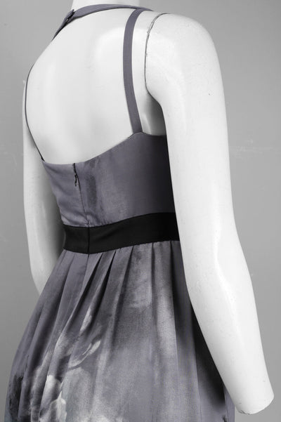 Adrianna Papell Cutout Neck Botanical A-Line Dress