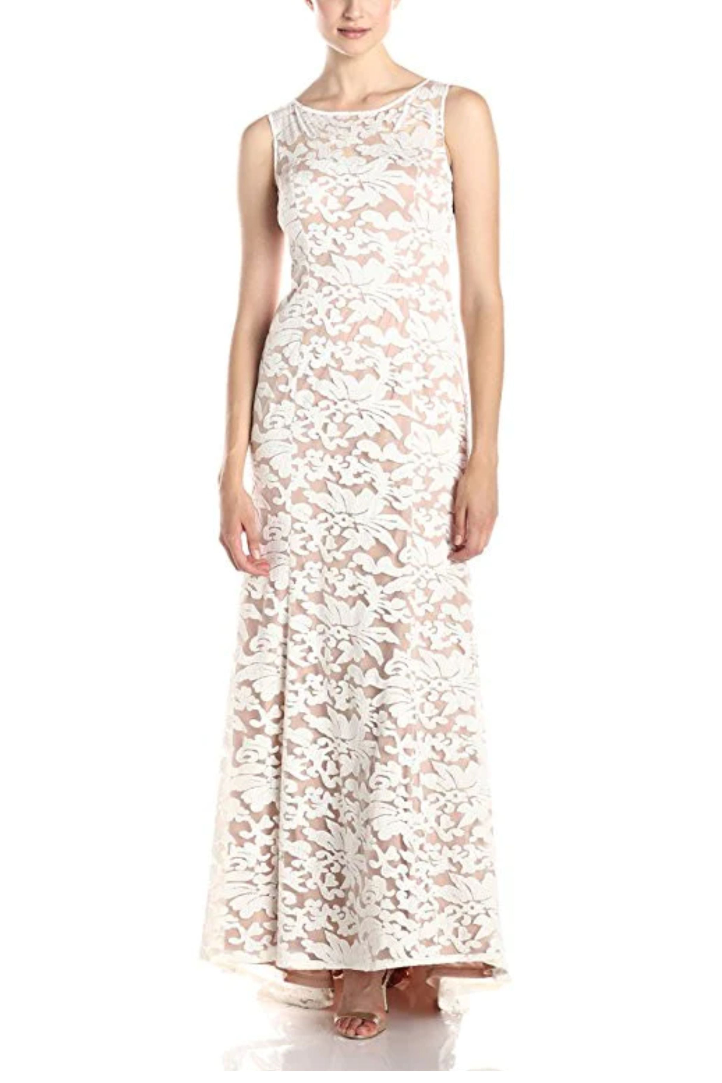 Adrianna Papell Sleeveless Embroidered Mesh Dress