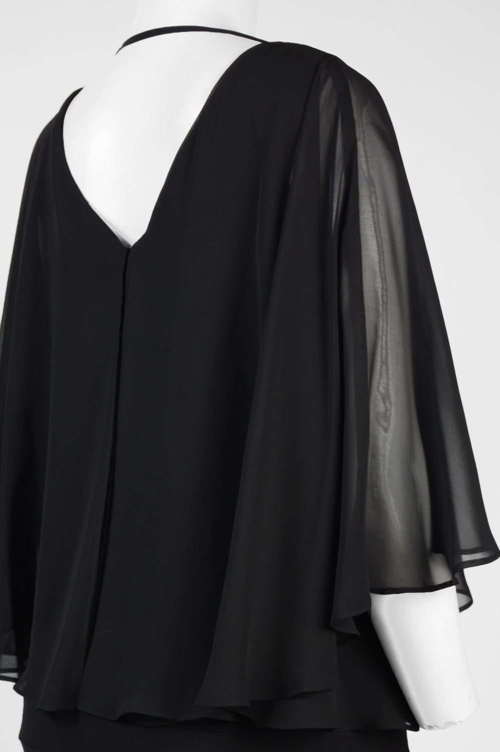 Adrianna Papell Cape Sleeve Panel Pleat Dress