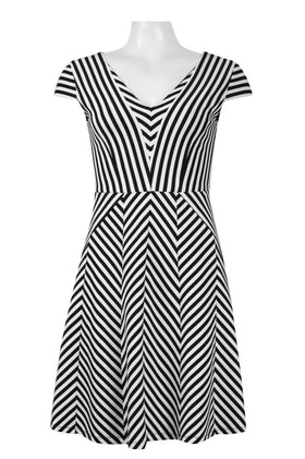 Adrianna Papell Herringbone Print Ottoman Dress