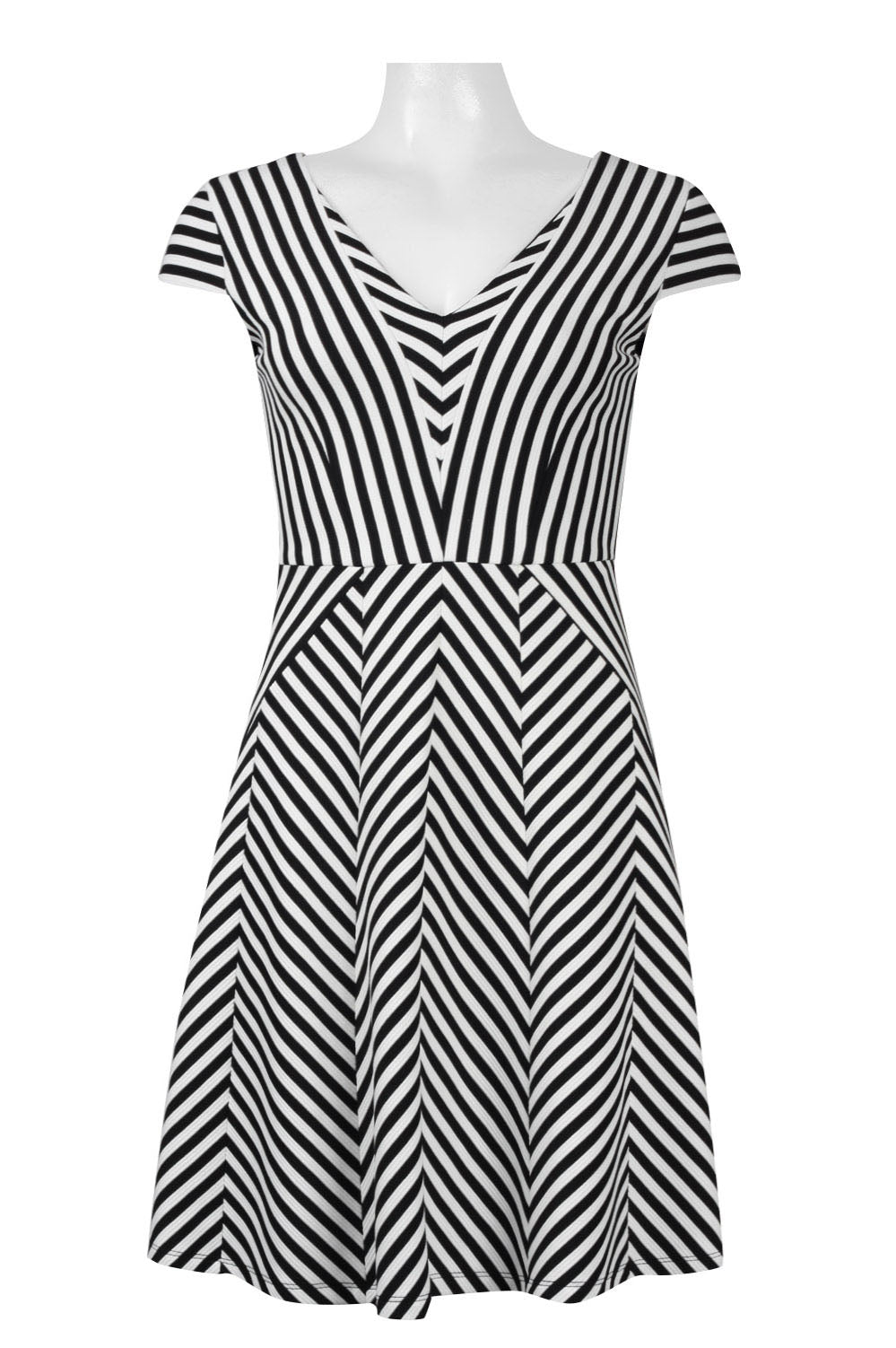 Adrianna Papell Herringbone Print Ottoman Dress