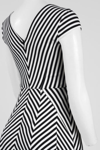 Adrianna Papell Herringbone Print Ottoman Dress