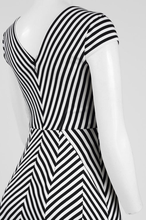 Adrianna Papell Herringbone Print Ottoman Dress