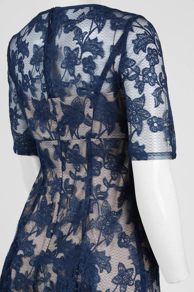 Adrianna Papell Floral Embroidered Mesh Dress