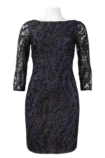 Aidan by Aidan Mattox 3/4 Sleeve Sequined Dress