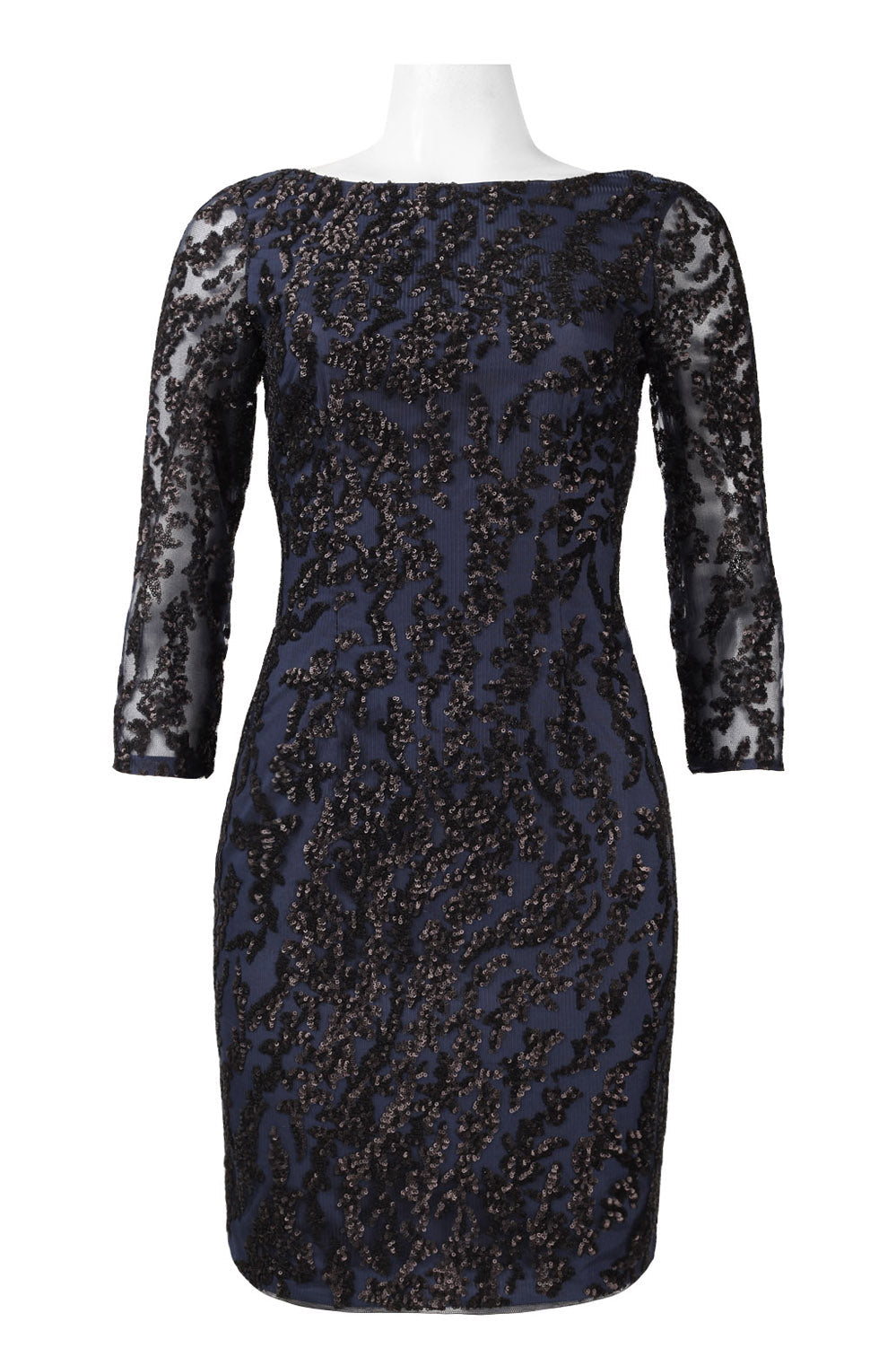 Aidan by Aidan Mattox 3/4 Sleeve Sequined Dress