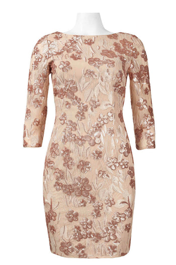 Aidan by Aidan Mattox Embroidered Sequin Dress