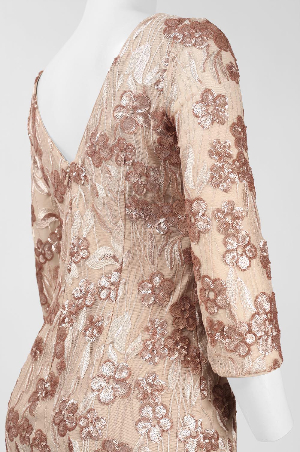 Aidan by Aidan Mattox Embroidered Sequin Dress